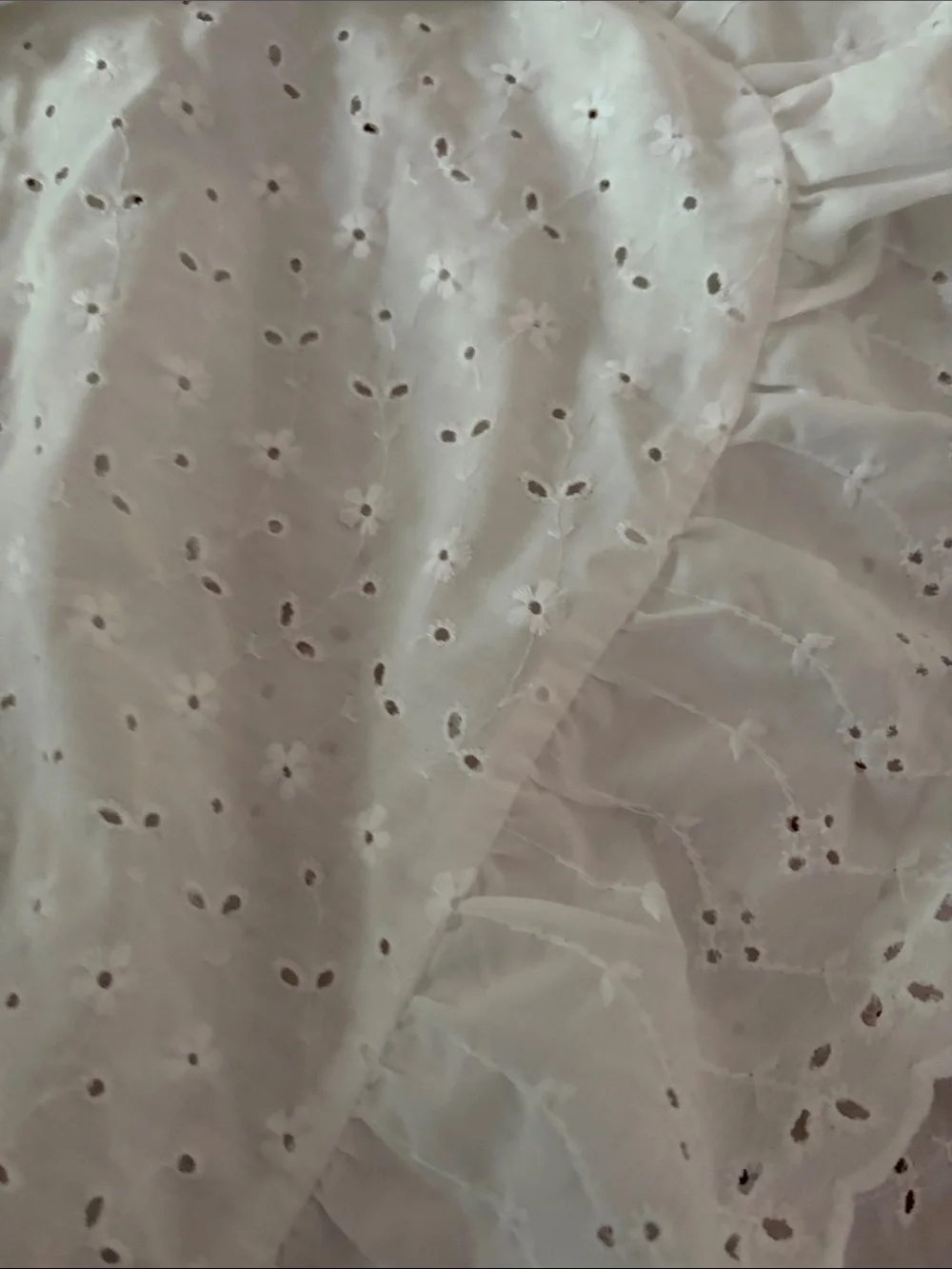 White Eyelet Ruffled Kitchen Linen table cover